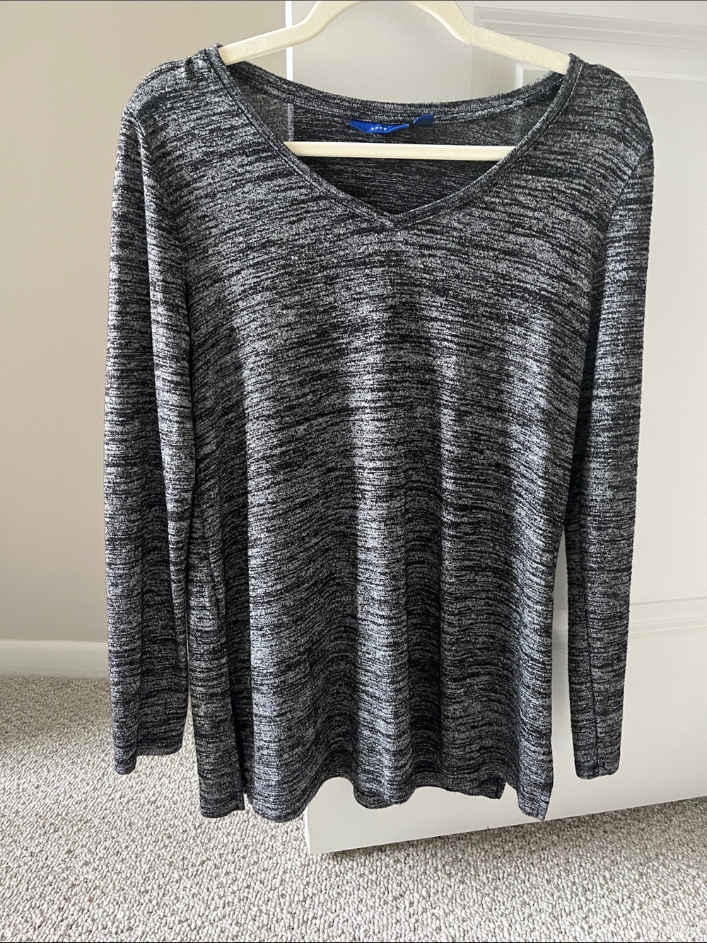 Apt 9 Black/Gray Basic Long Sleeve Top Size S